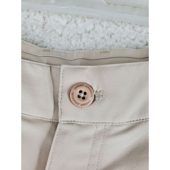 Under Armour Team Sideline Pants Chino Mens 40 Beige Khaki Loose Fit Unhemmed - Picture 11 of 13